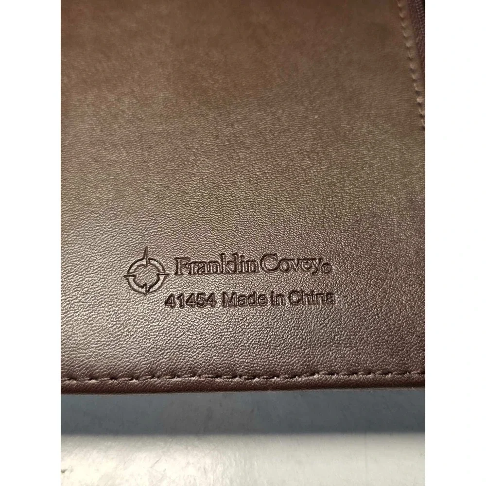 Franklin Covey Planner Organizer 7 Rings Binder Brown Tan‎ Yellow Geometric Rare
